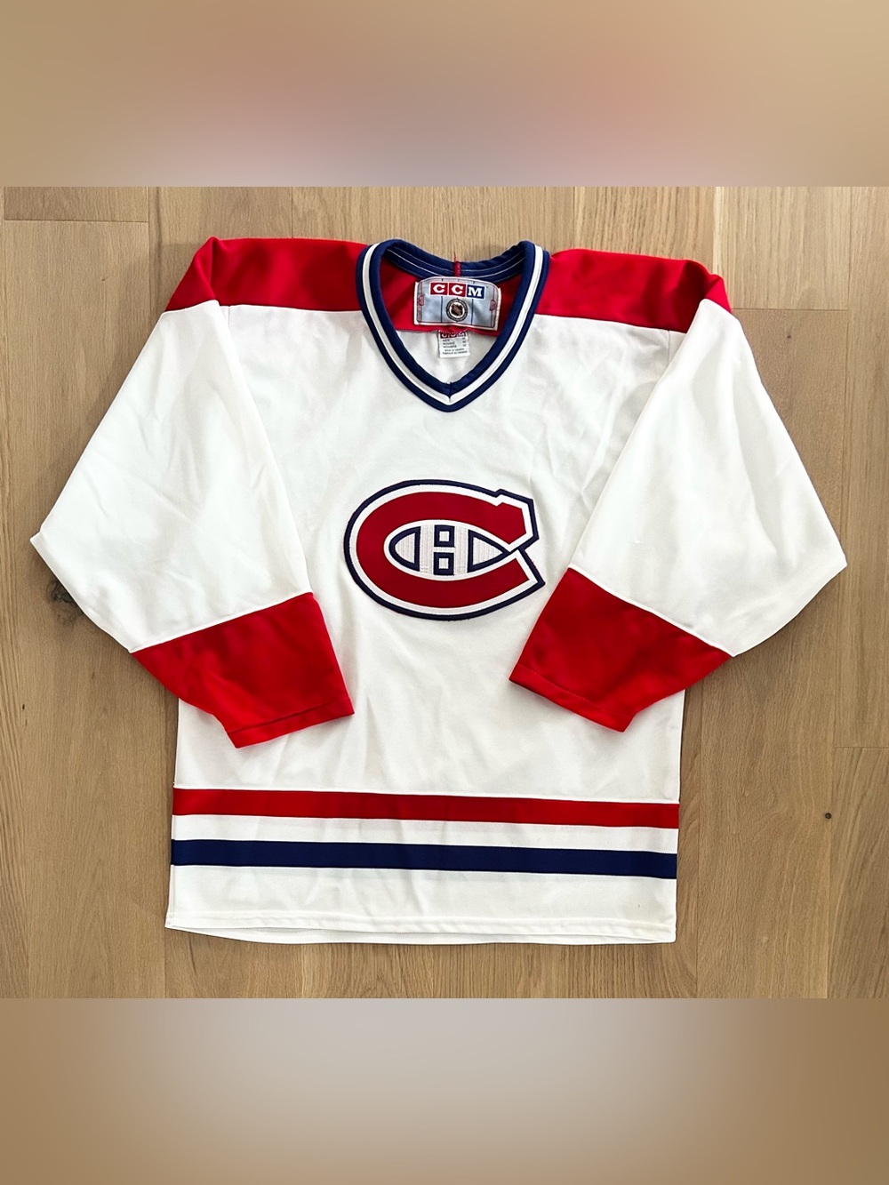 Vintage CCM Montreal Canadiens Blanket Back NHL Hockey Jersey - Size Medium
